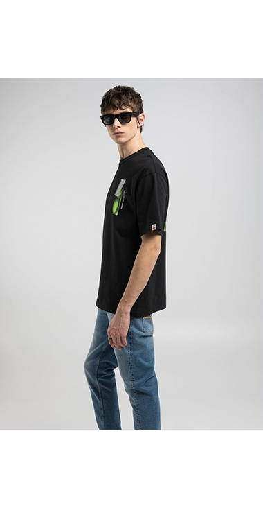 オーバーフィット ベーシックジャ－ジーコットンプリントTシャツ 詳細画像